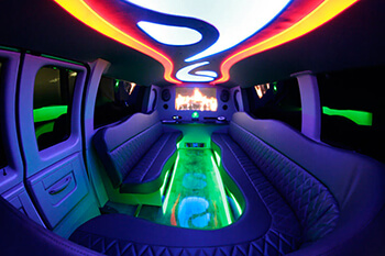 Party van with flat-screen TV