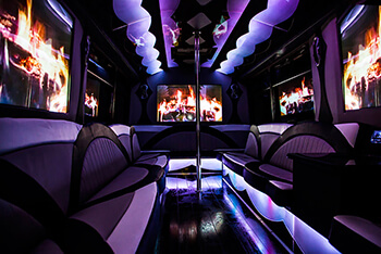 Party bus with wet bar